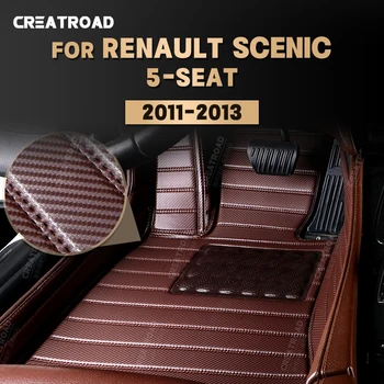 Изготовленные на заказ коврики из углеродного волокна для Renault Scenic 5-SEAT 2011 2012 2013, Ковровое покрытие для ног, Аксессуары для интерьера автомобиля